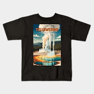 Yellowstone Famous Geyser Modern Tourism Ad Kids T-Shirt